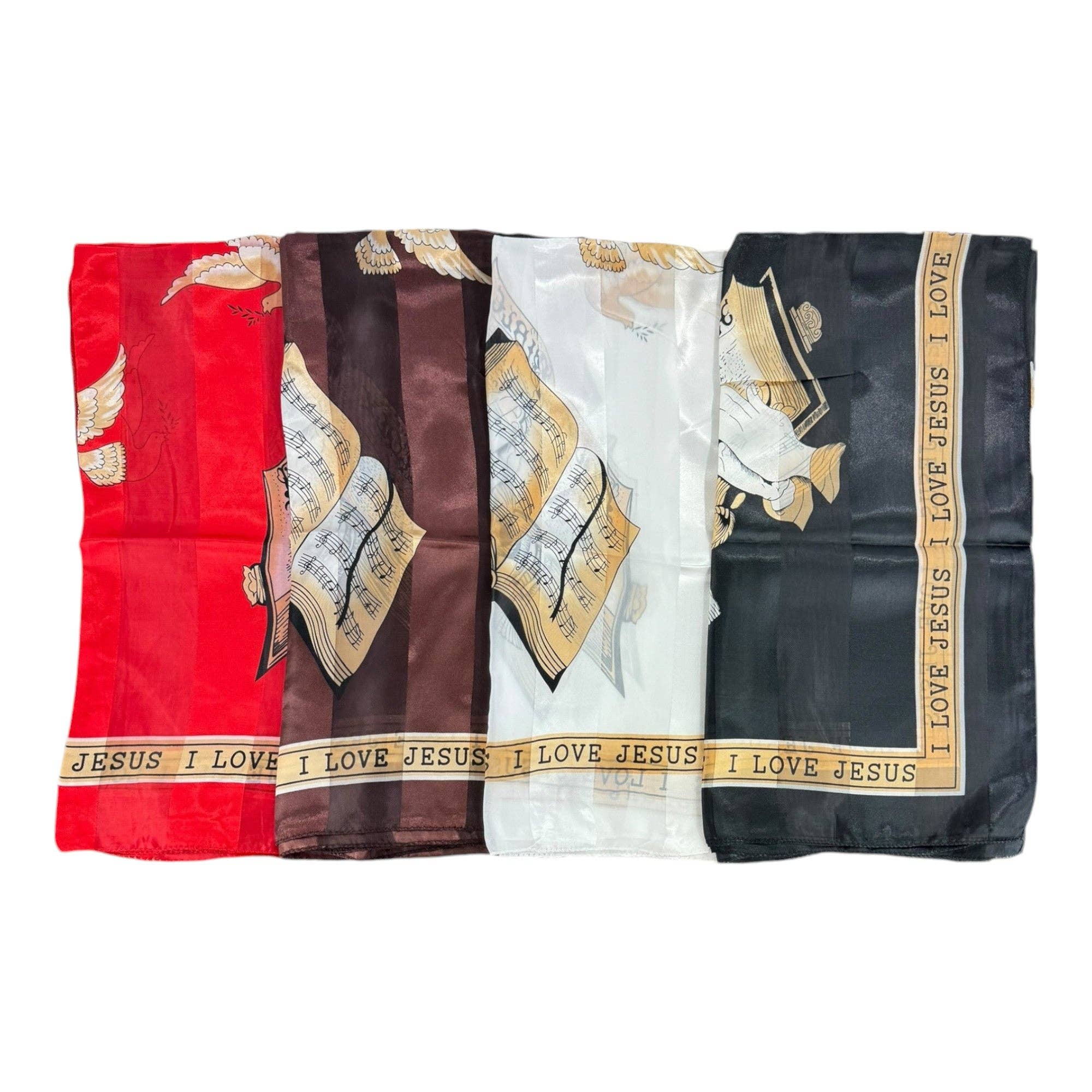 Satin Scarf Bible Pray Graphic ST3720-2. (12PC)