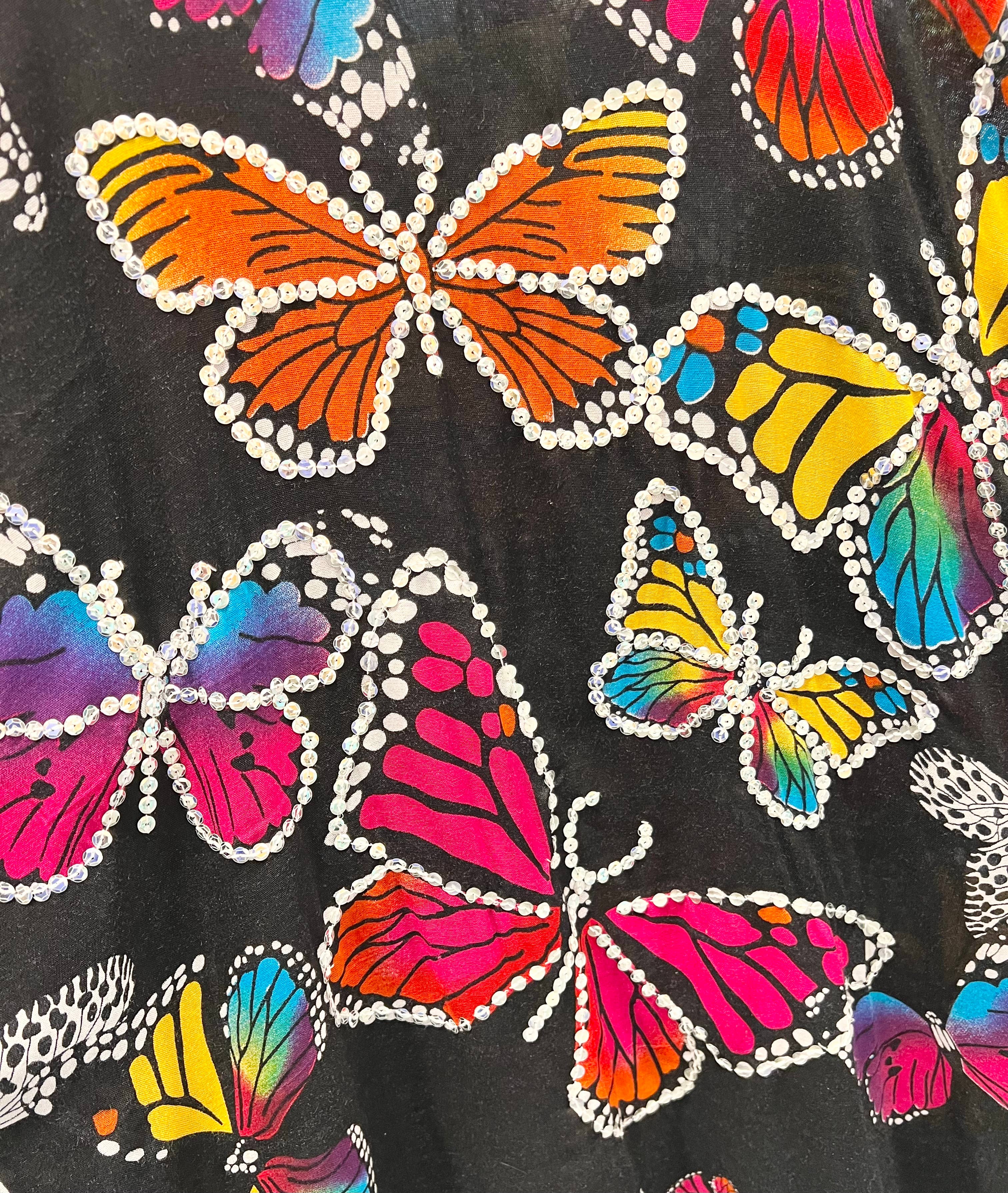 Sequined Butterfly Summer Top/Cover Up