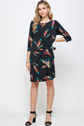 HIT Round-NK Side Tie Dress-7071HT-QRP1-W235