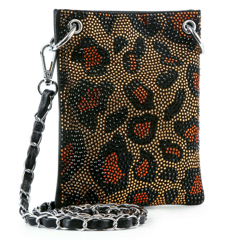 Leopard Print Petite Sparkling Crossbody Sling