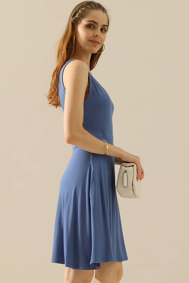 CWDSD10381-P_PLUS SIZE DEEP V NECK SWING FLOUNCE DRESSES