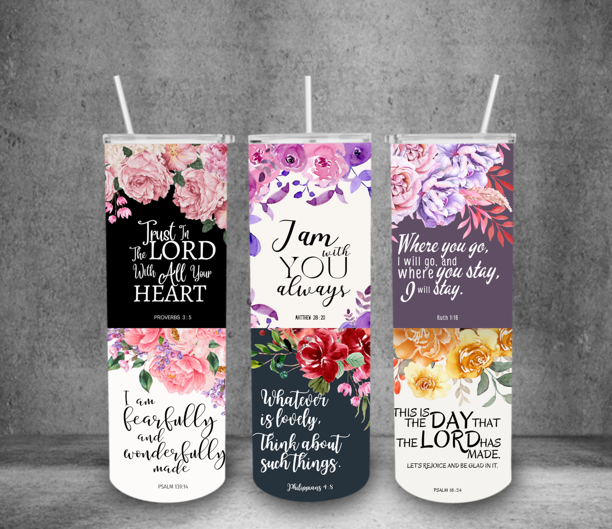 Bible Verse Collage Tumbler