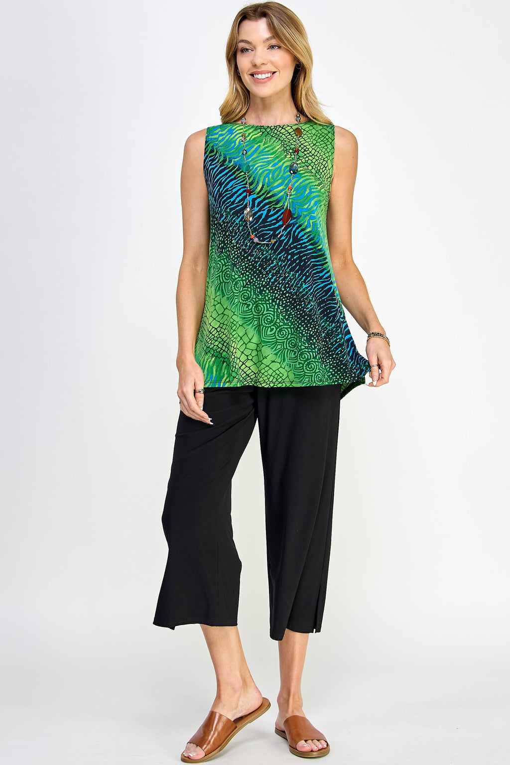 Print Boat Neckline Top-2063HT-TRP1-W182