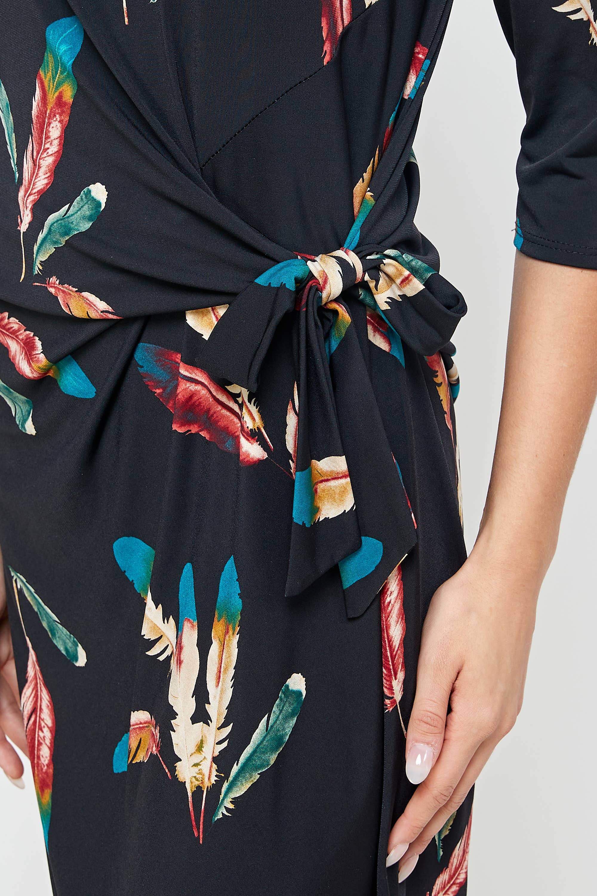 HIT Round-NK Side Tie Dress-7071HT-QRP1-W235