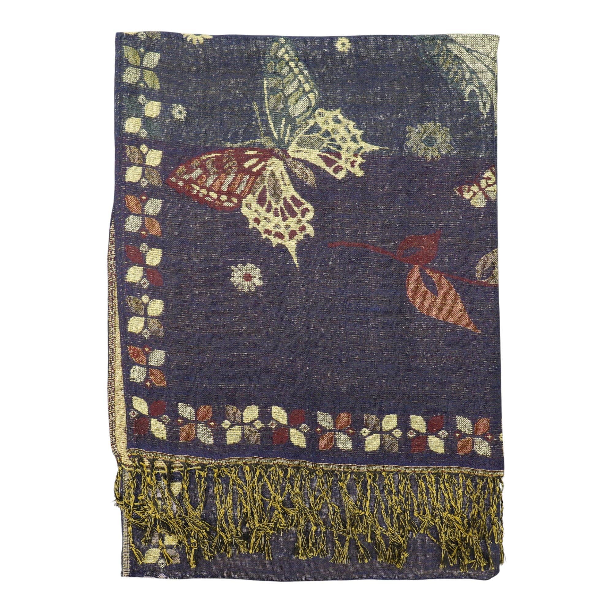 Metallic Pashmina Butterfly SCF4815-12. (12PC)