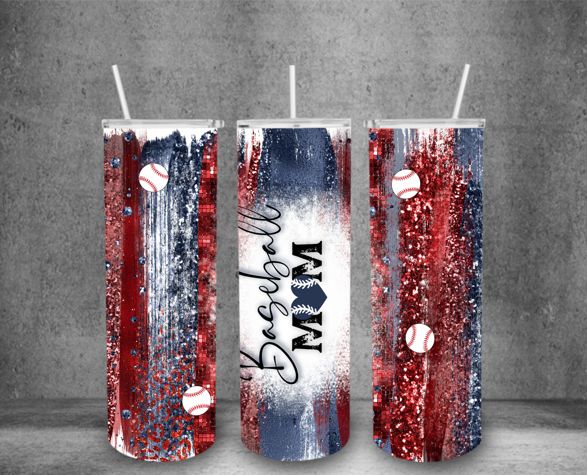Baseball Mom Brushstroke Tumbler