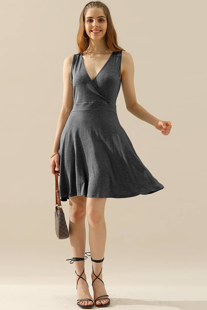 CWDSD10381-P_PLUS SIZE DEEP V NECK SWING FLOUNCE DRESSES