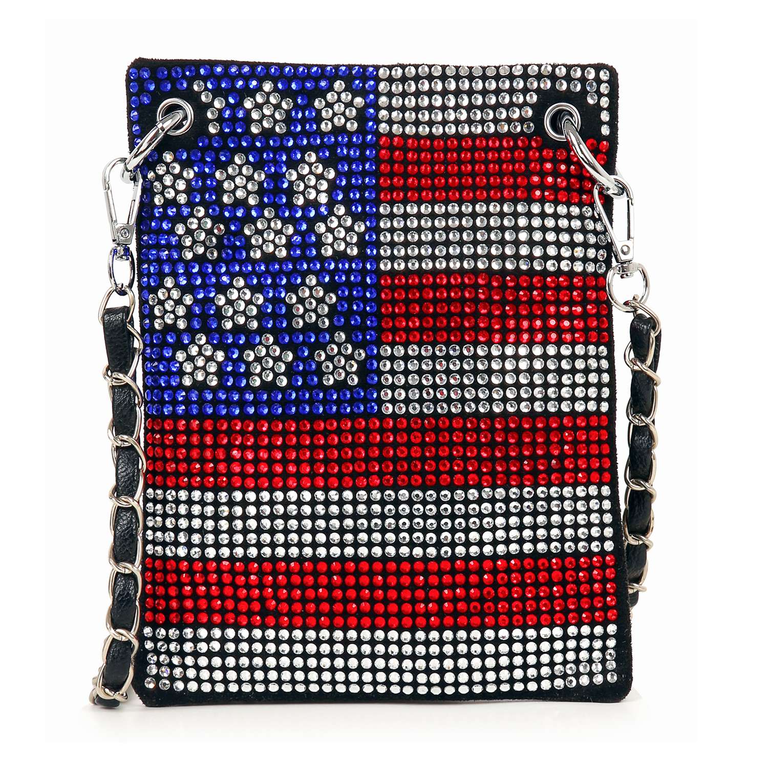 * New Size* Rhinestone Flag Petite Crossbody Sling