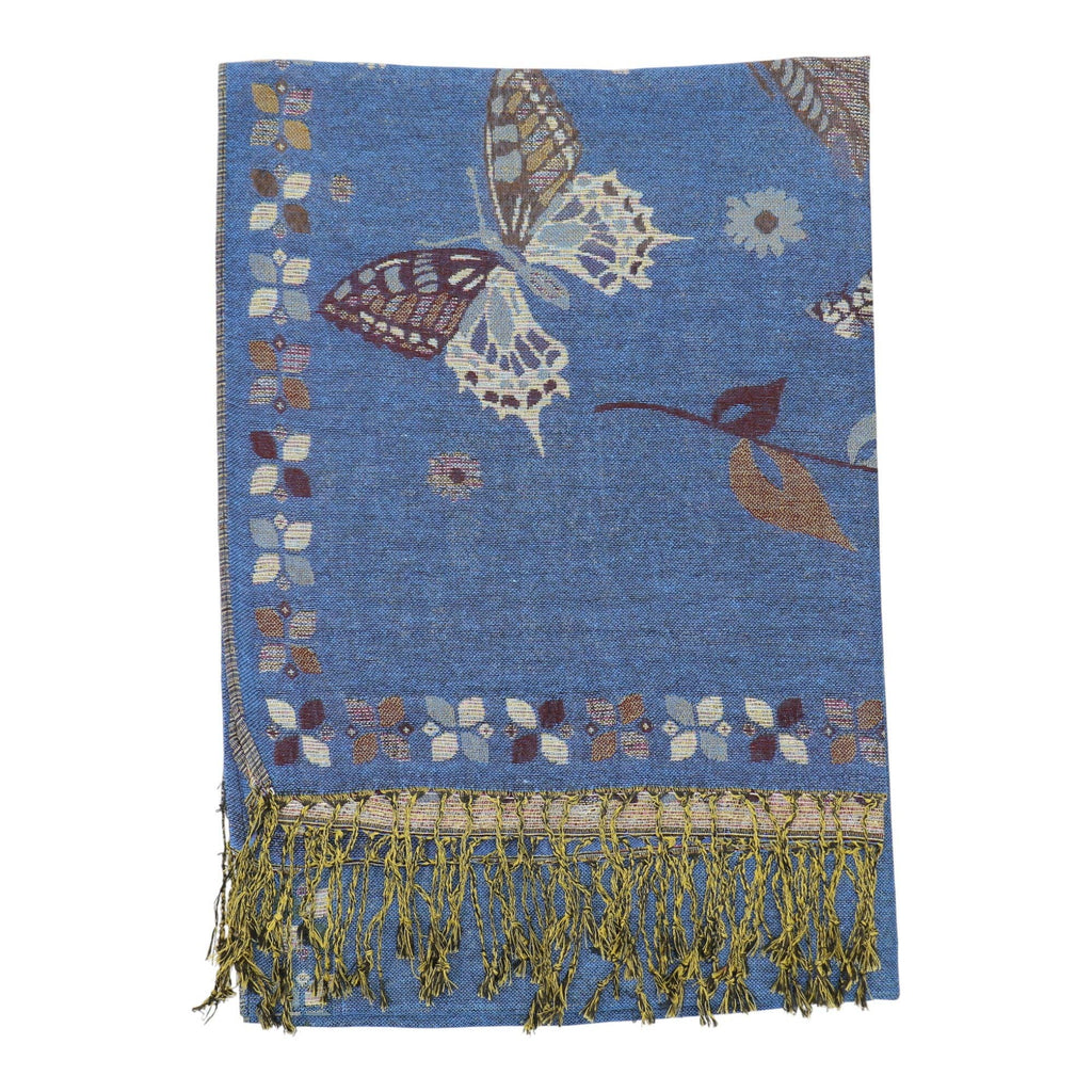 Metallic Pashmina Butterfly SCF4815-12. (12PC)