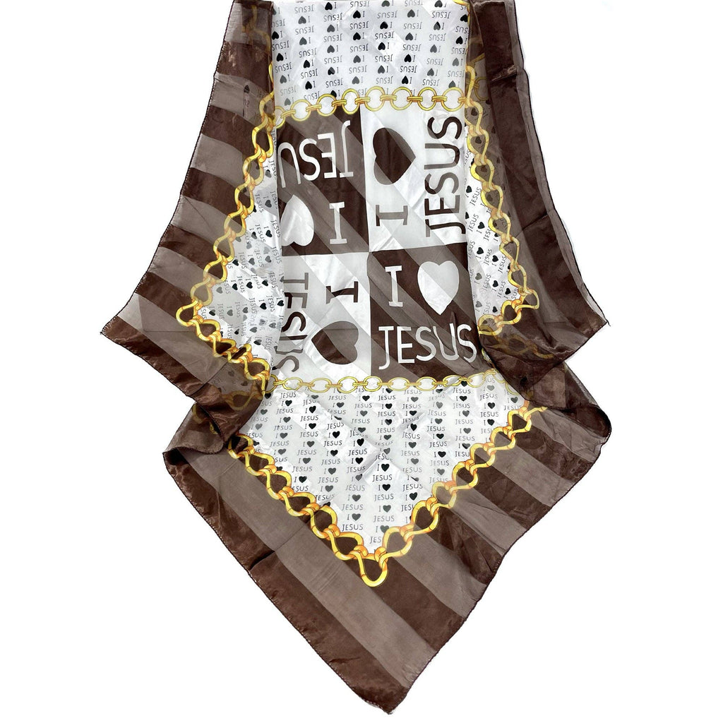 Silky Scarf I Love Jesus ST3720-1. (12PC)
