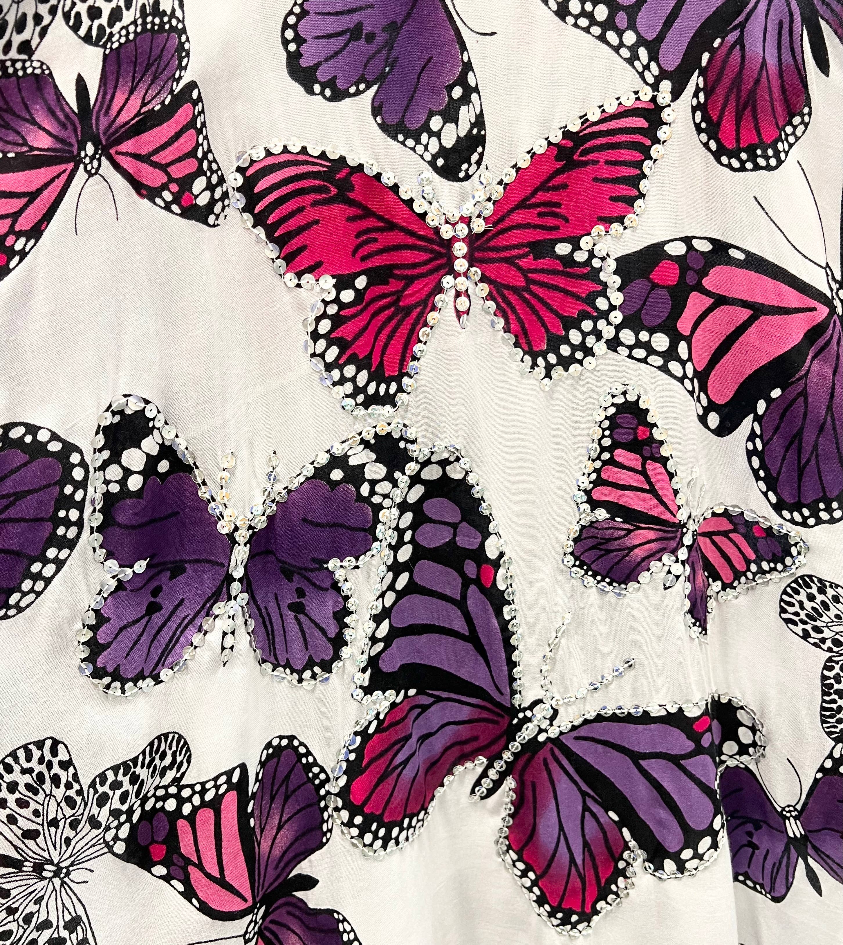 Sequined Butterfly Summer Top/Cover Up