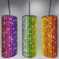 Vertical Rainbow Bling Tumbler
