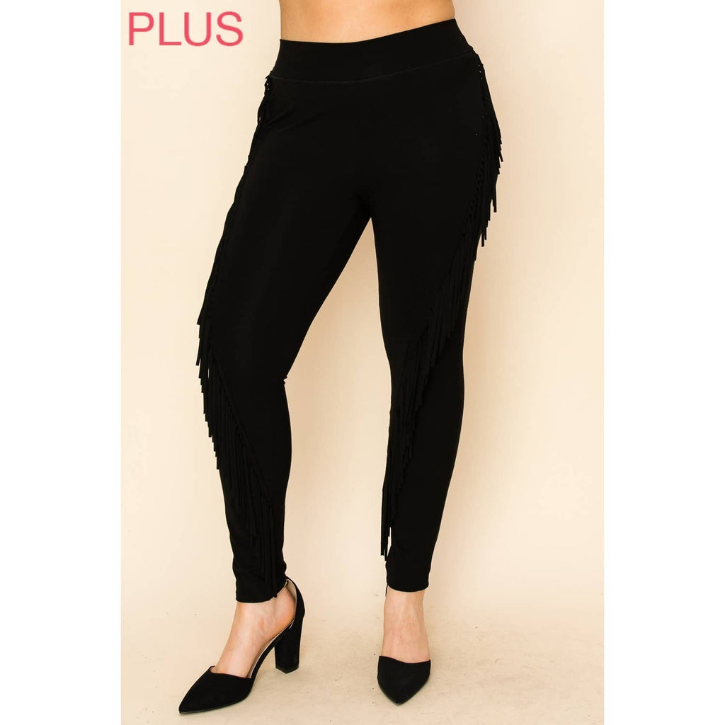 CURVY SWIRL FRINGE LEGGINGS