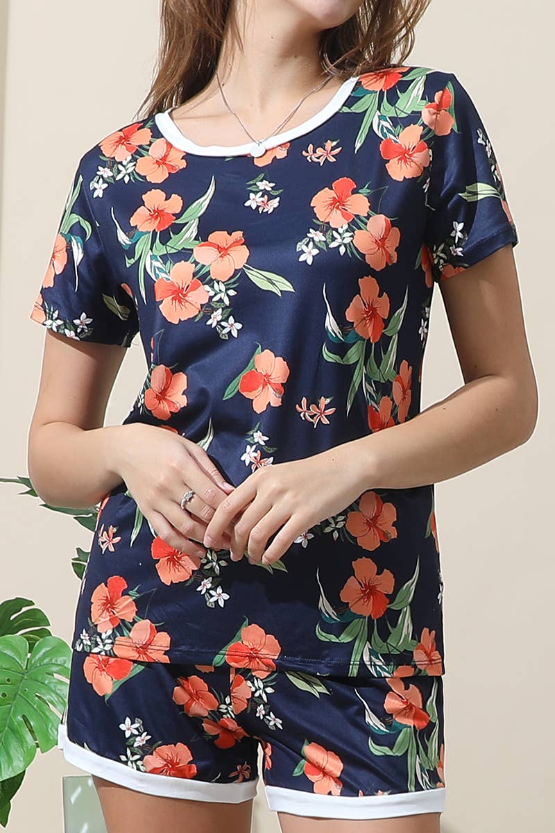 CWSPJ031_SHORT SLEEVE TOP WITH SHORTS PAJAMA SET