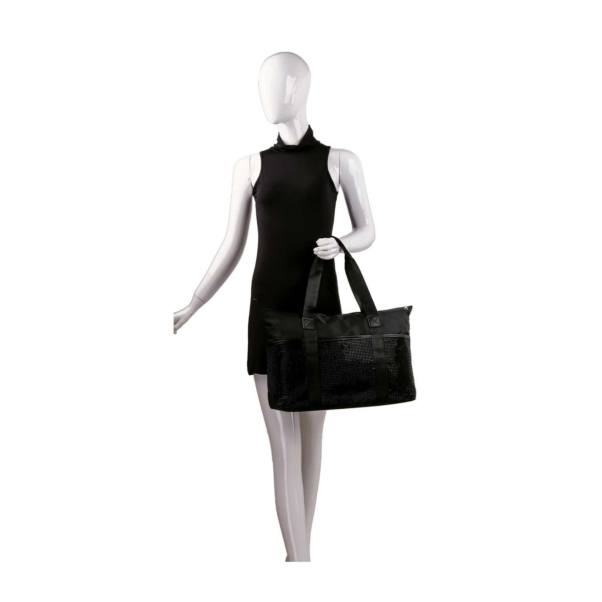 Rhinestone Accented Travel Tote Bag