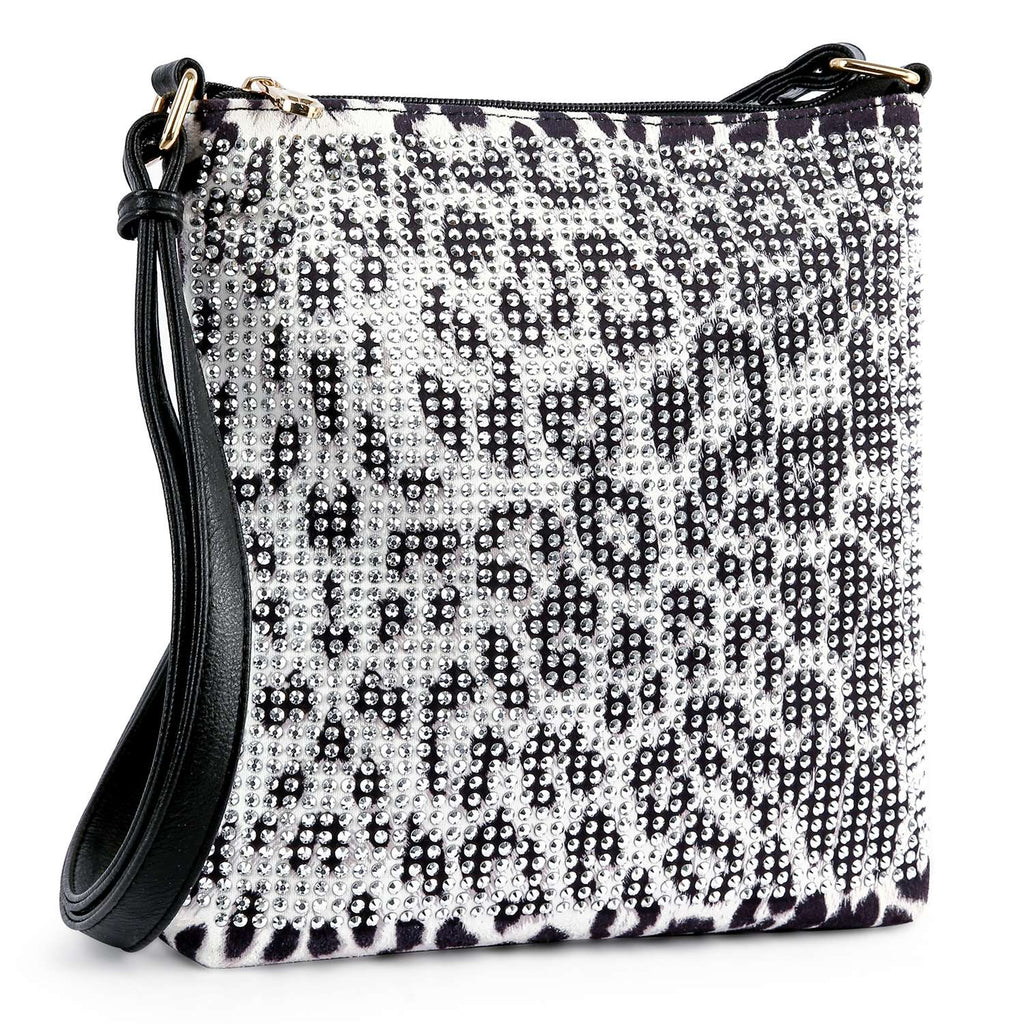 Leopard Print Rhinestone Crossbody Sling
