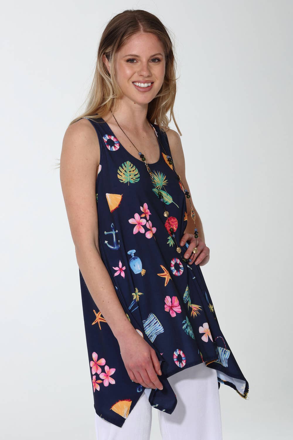 HIT Shark Bite Hem Tank-2057HT-TRD1-D019