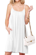 CWDSD10371_PLEATS DETAILED DRESS WITH POCKET AND STRAP