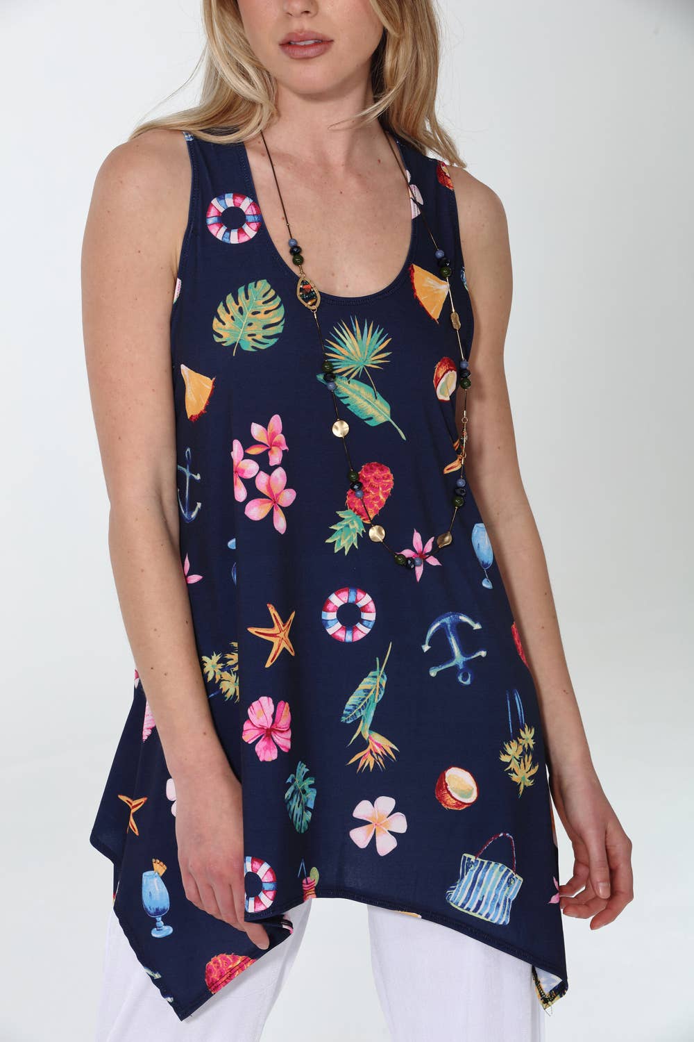 HIT Shark Bite Hem Tank-2057HT-TRD1-D019