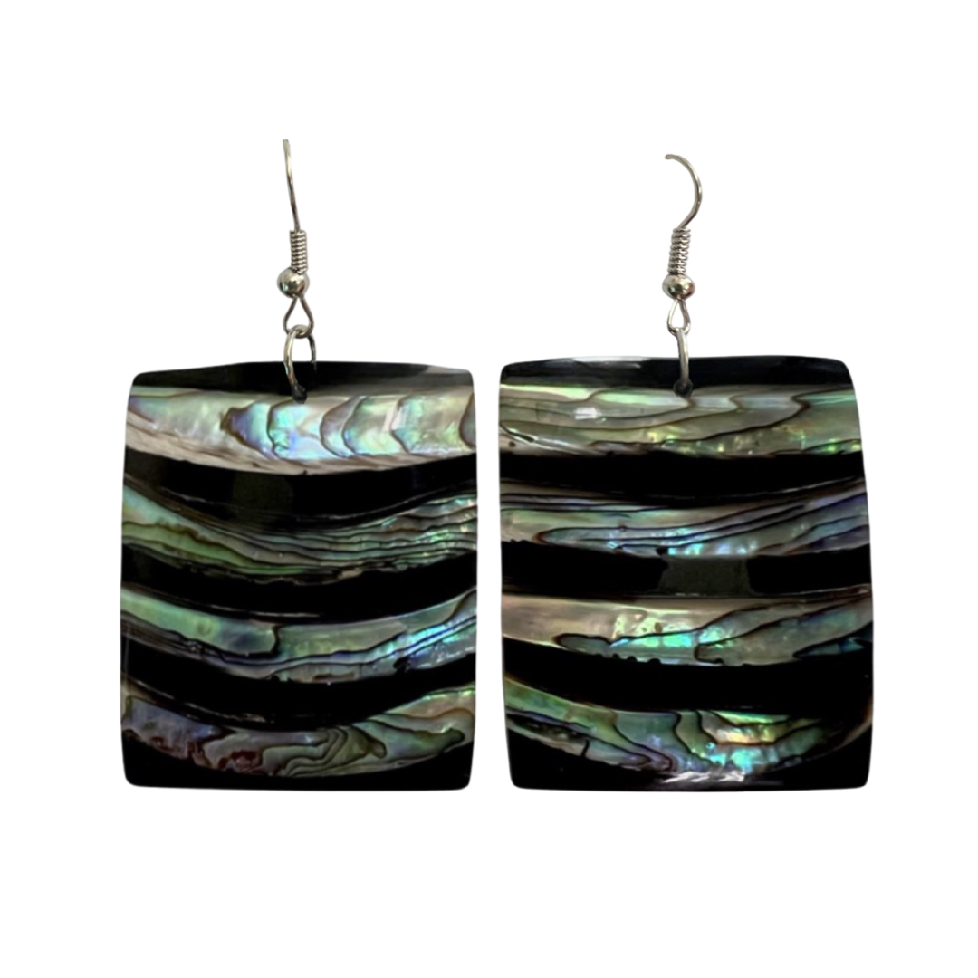 Abalone Shell Stripe Necklace - Black