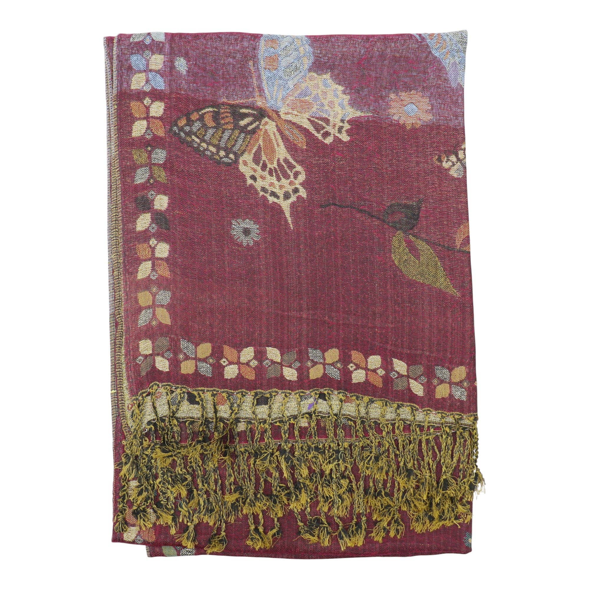 Metallic Pashmina Butterfly SCF4815-12. (12PC)