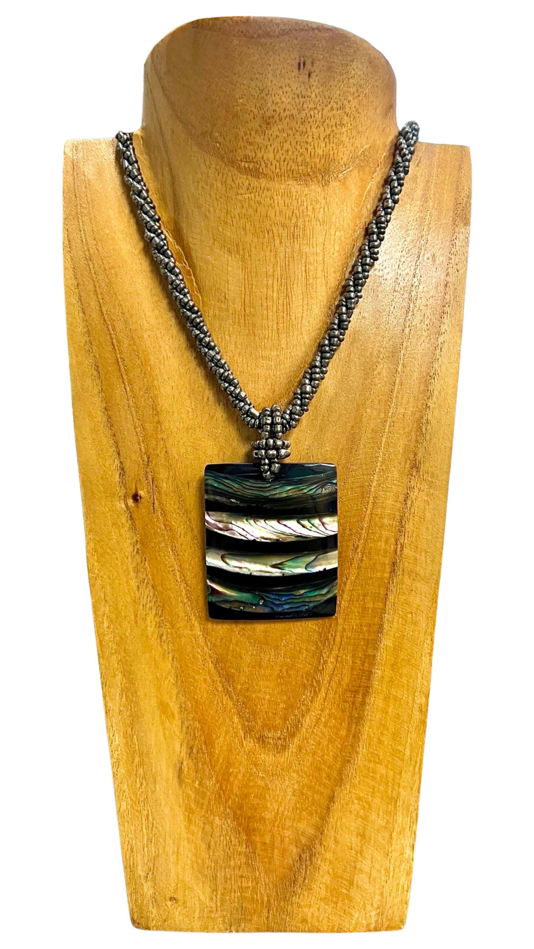 Abalone Shell Striped Earrings