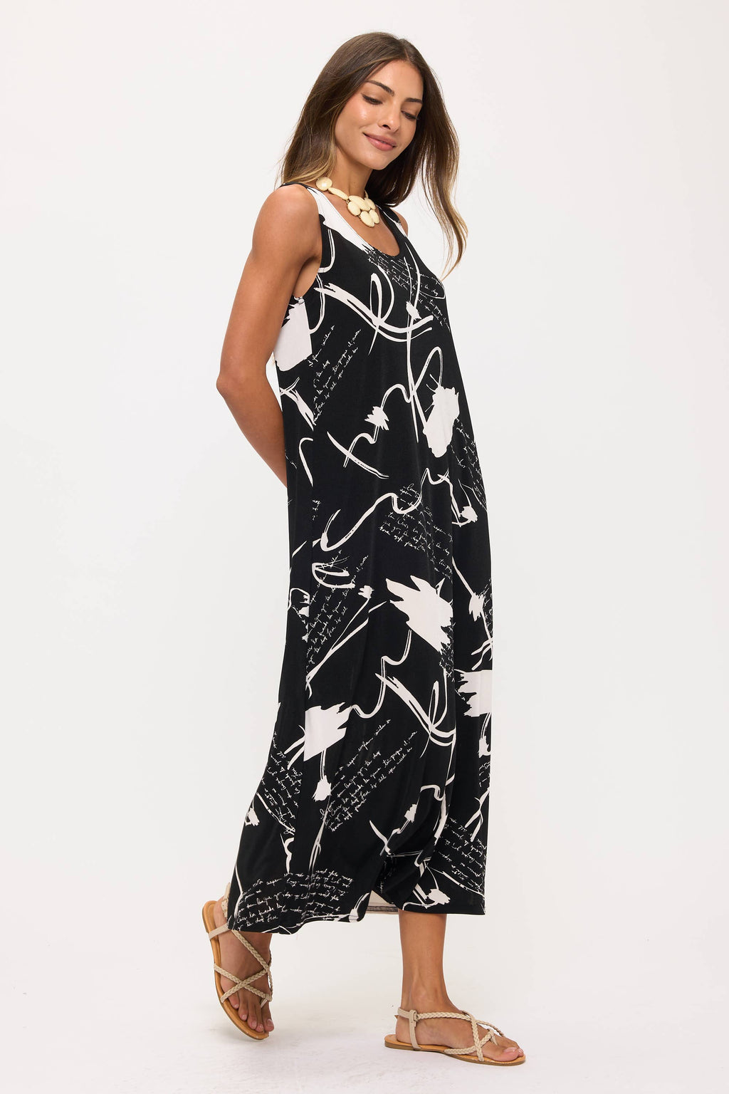 Print BNS Tank Long Dress-7000BN-TRP1-W494