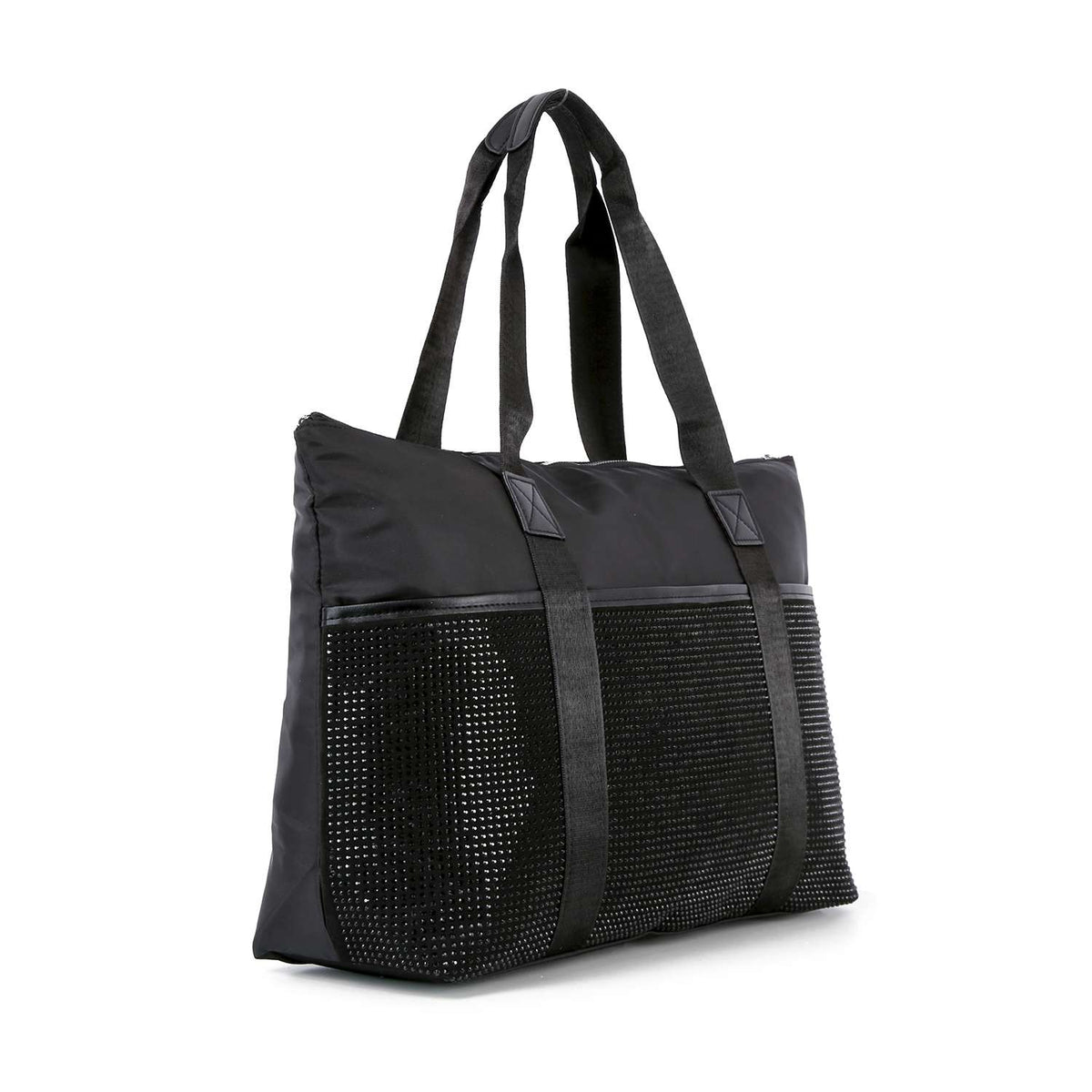 Rhinestone Accented Travel Tote Bag