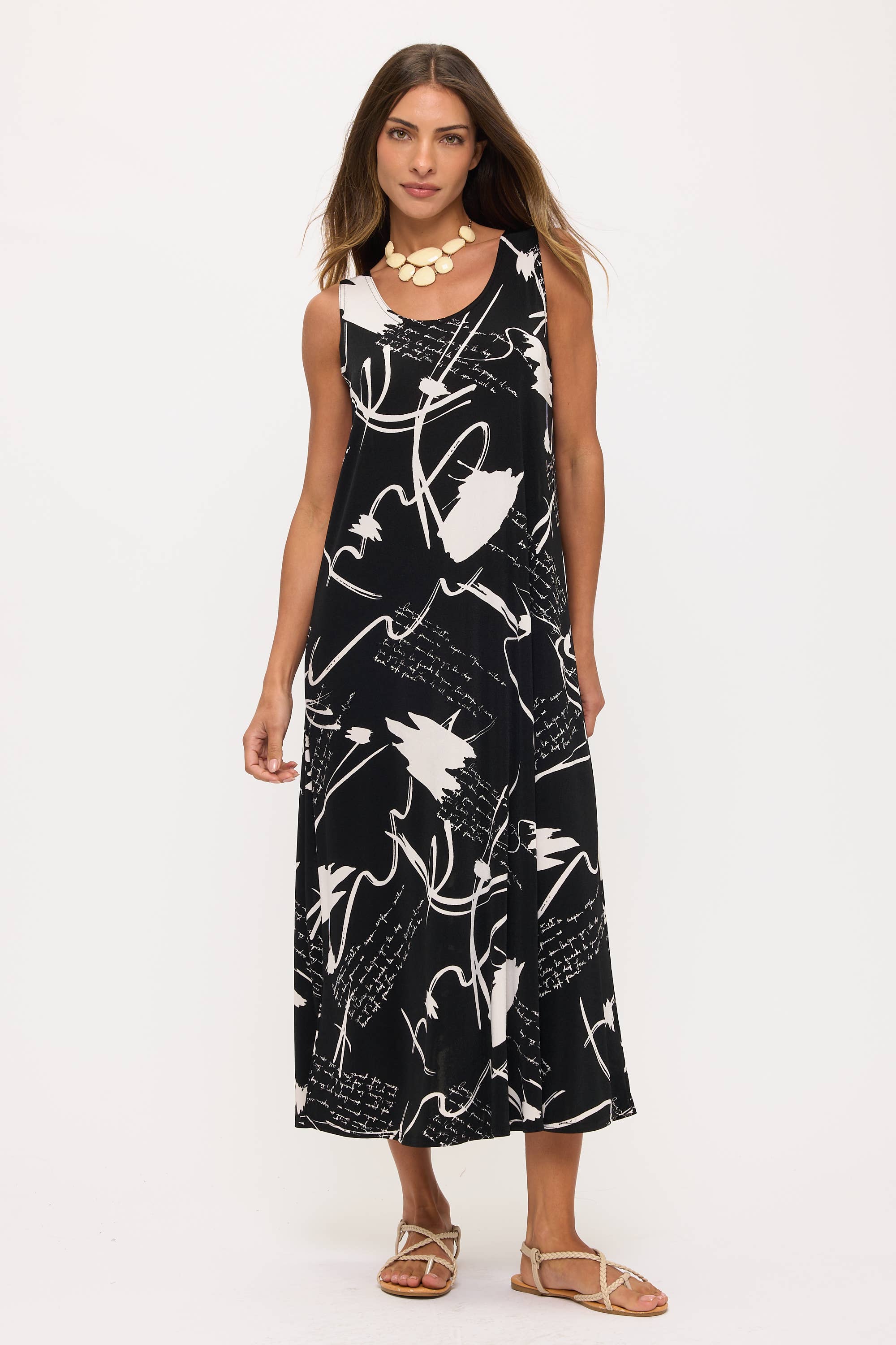 Print BNS Tank Long Dress-7000BN-TRP1-W494