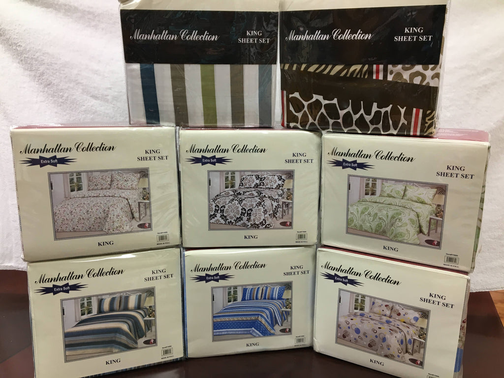 Manhattan Collection Microfiber 4 Pc Printed Sheet Sets