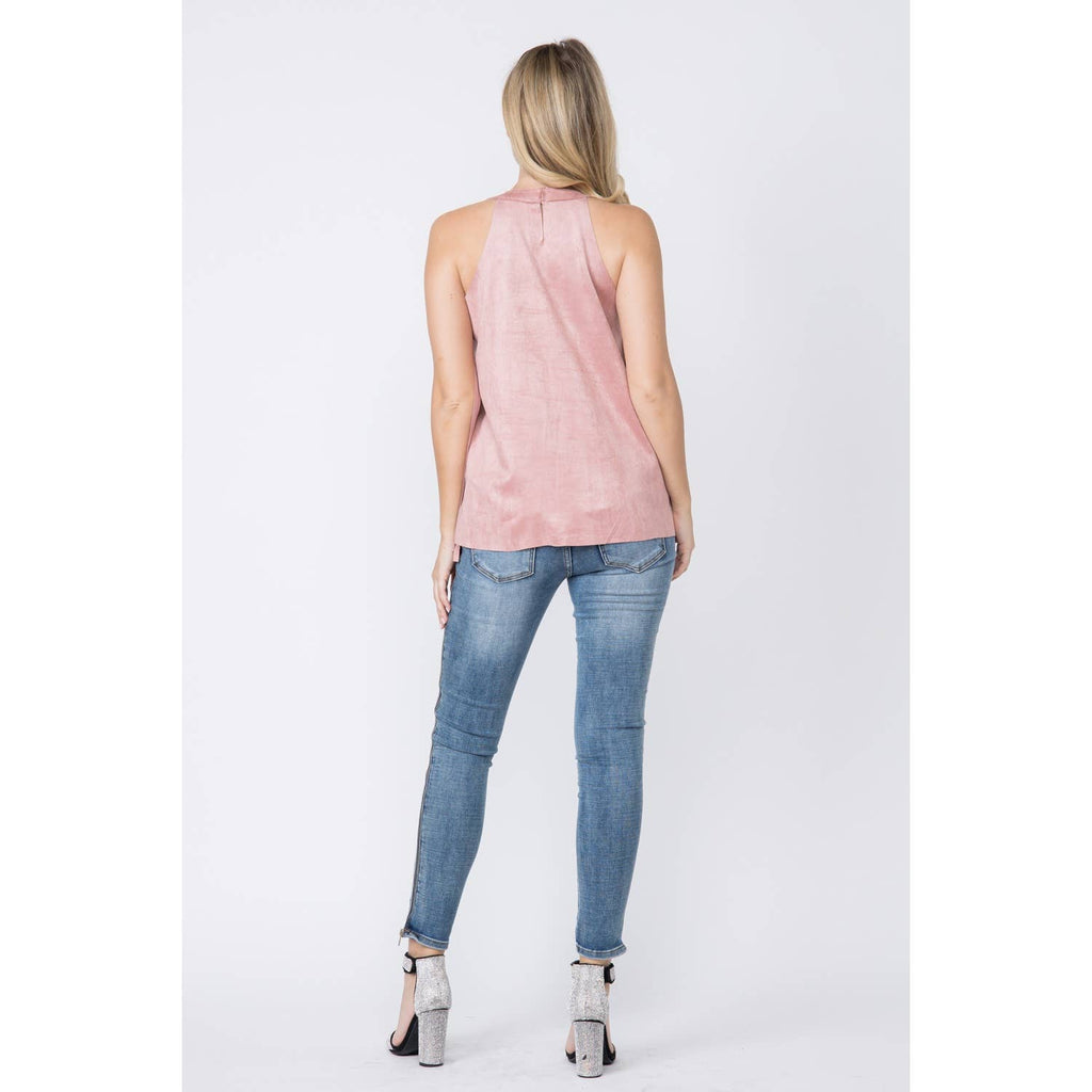 SLEEVELESS SUEDE FRINGED TOP
