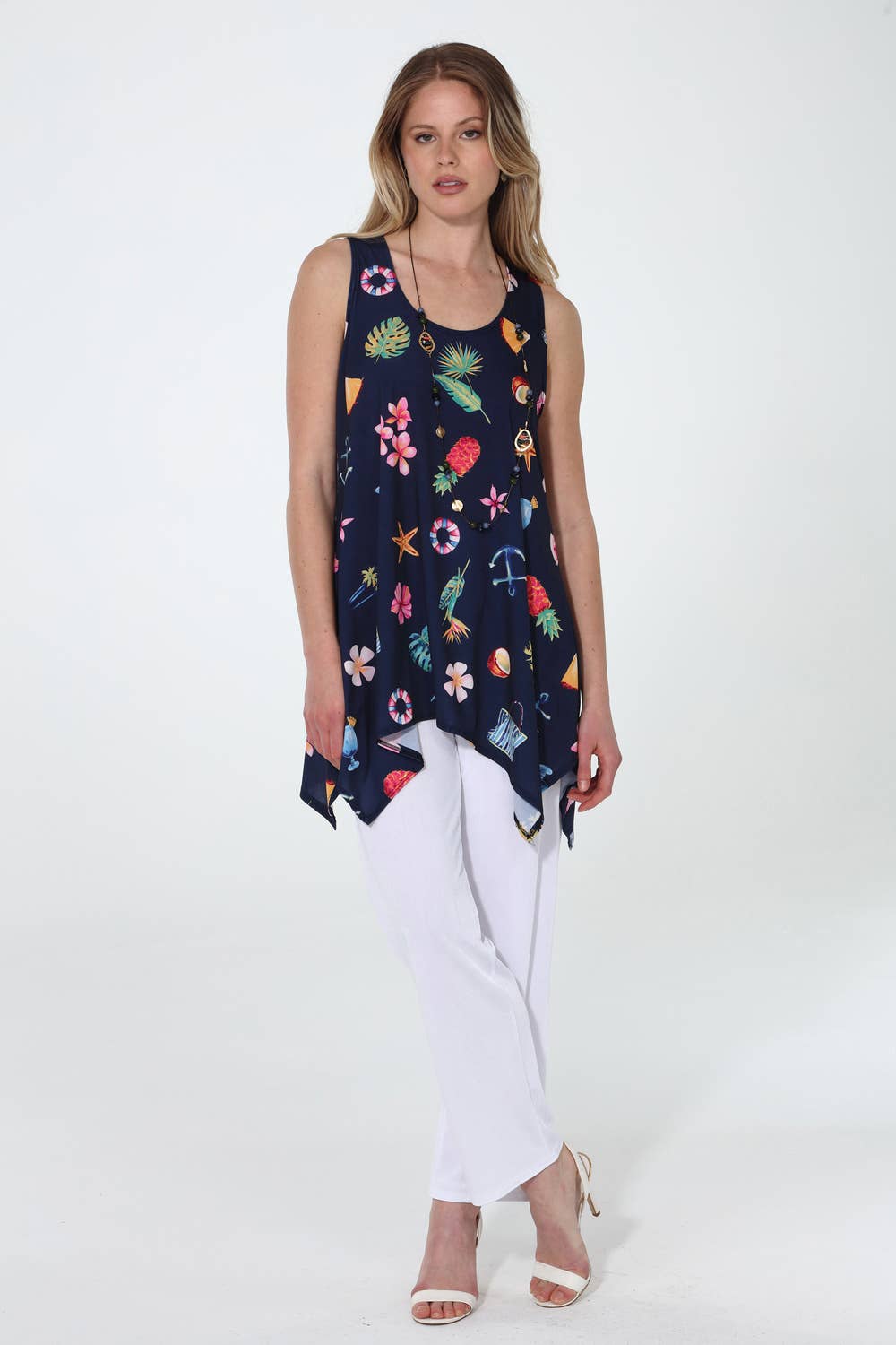 HIT Shark Bite Hem Tank-2057HT-TRD1-D019