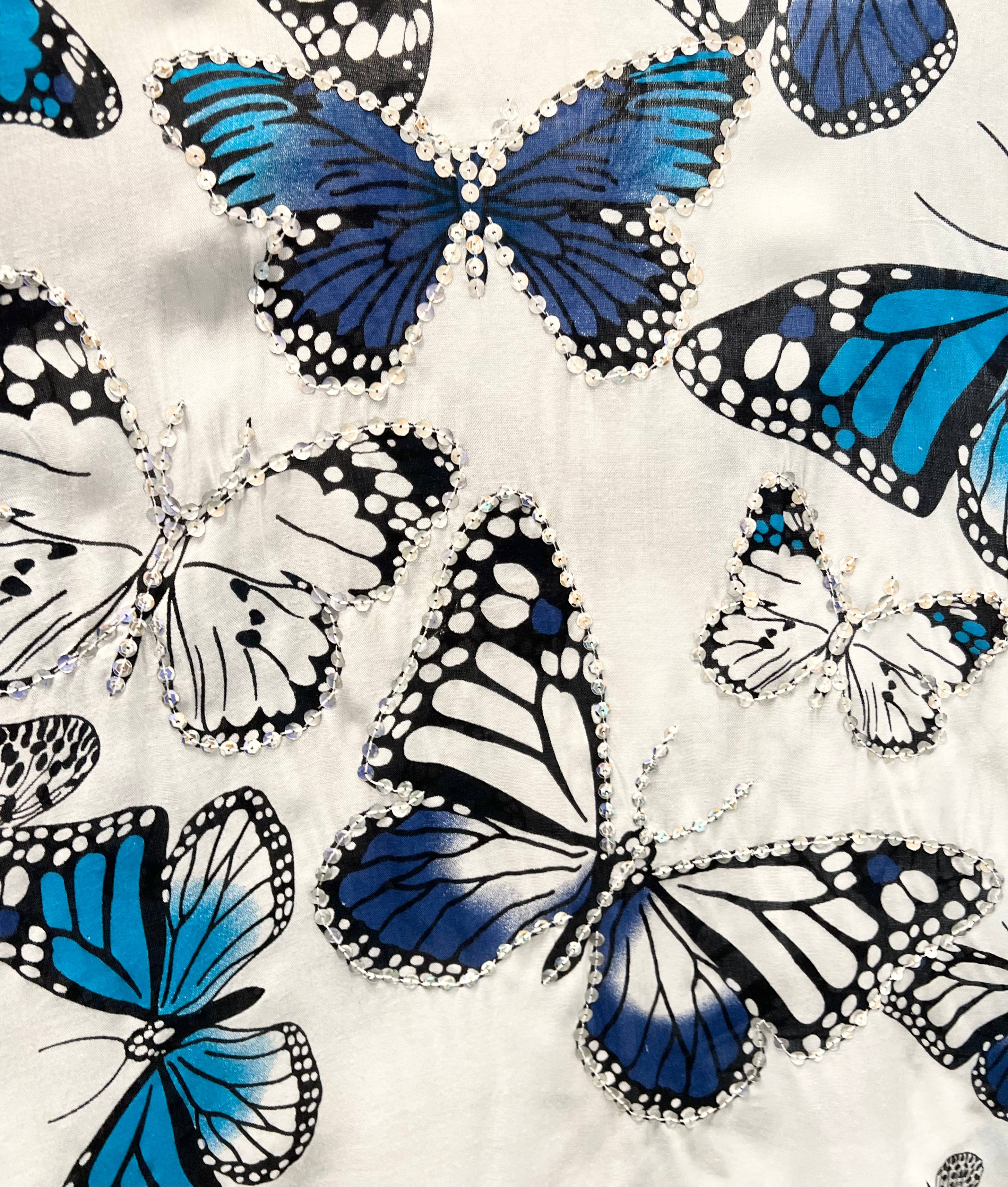 Sequined Butterfly Summer Top/Cover Up