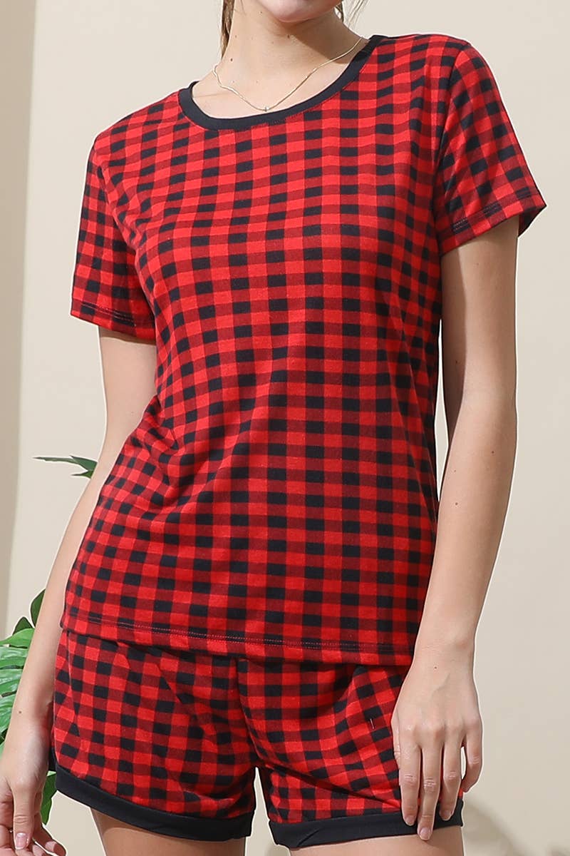 CWSPJ031_SHORT SLEEVE TOP WITH SHORTS PAJAMA SET