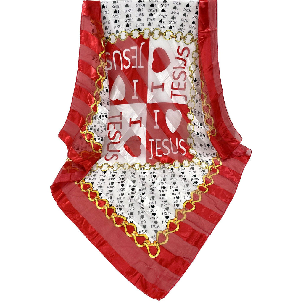 Silky Scarf I Love Jesus ST3720-1. (12PC)