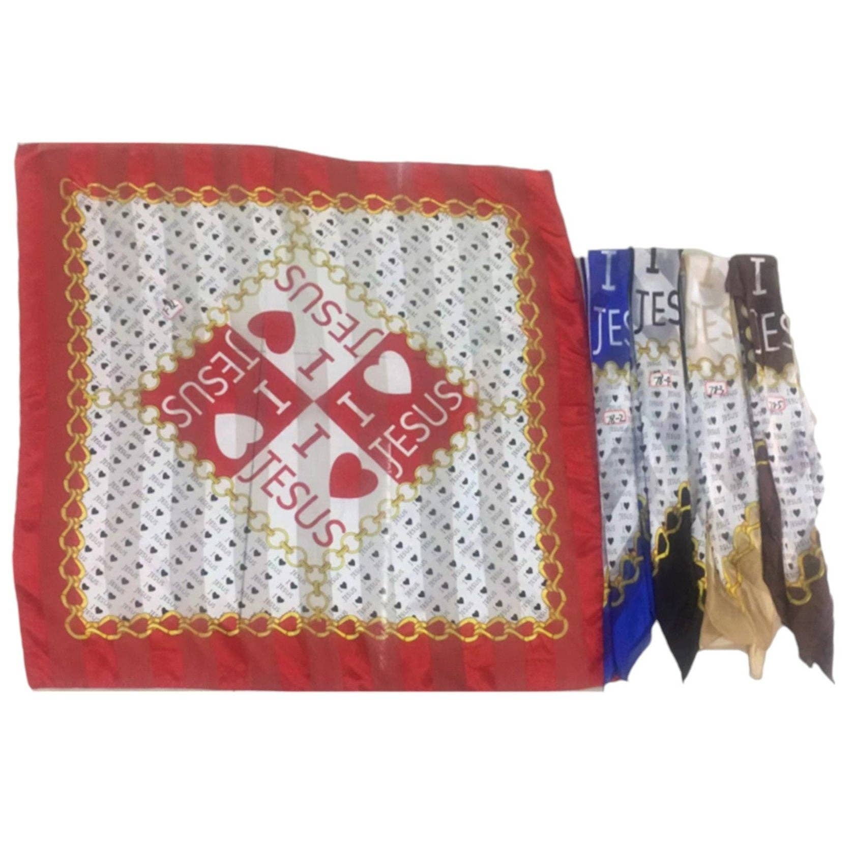 Silky Scarf I Love Jesus ST3720-1. (12PC)