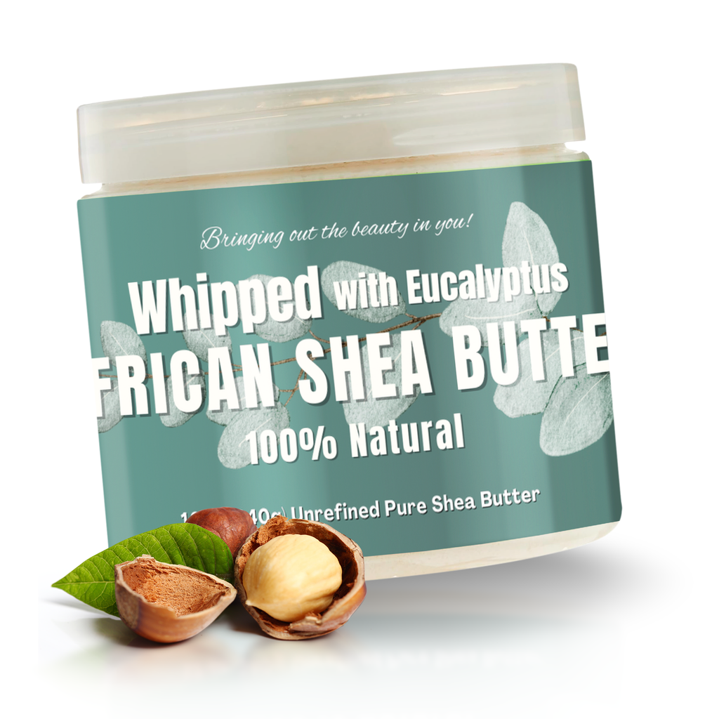 Whipped African Ivory Shea Butter, Eucalyptus - 12oz