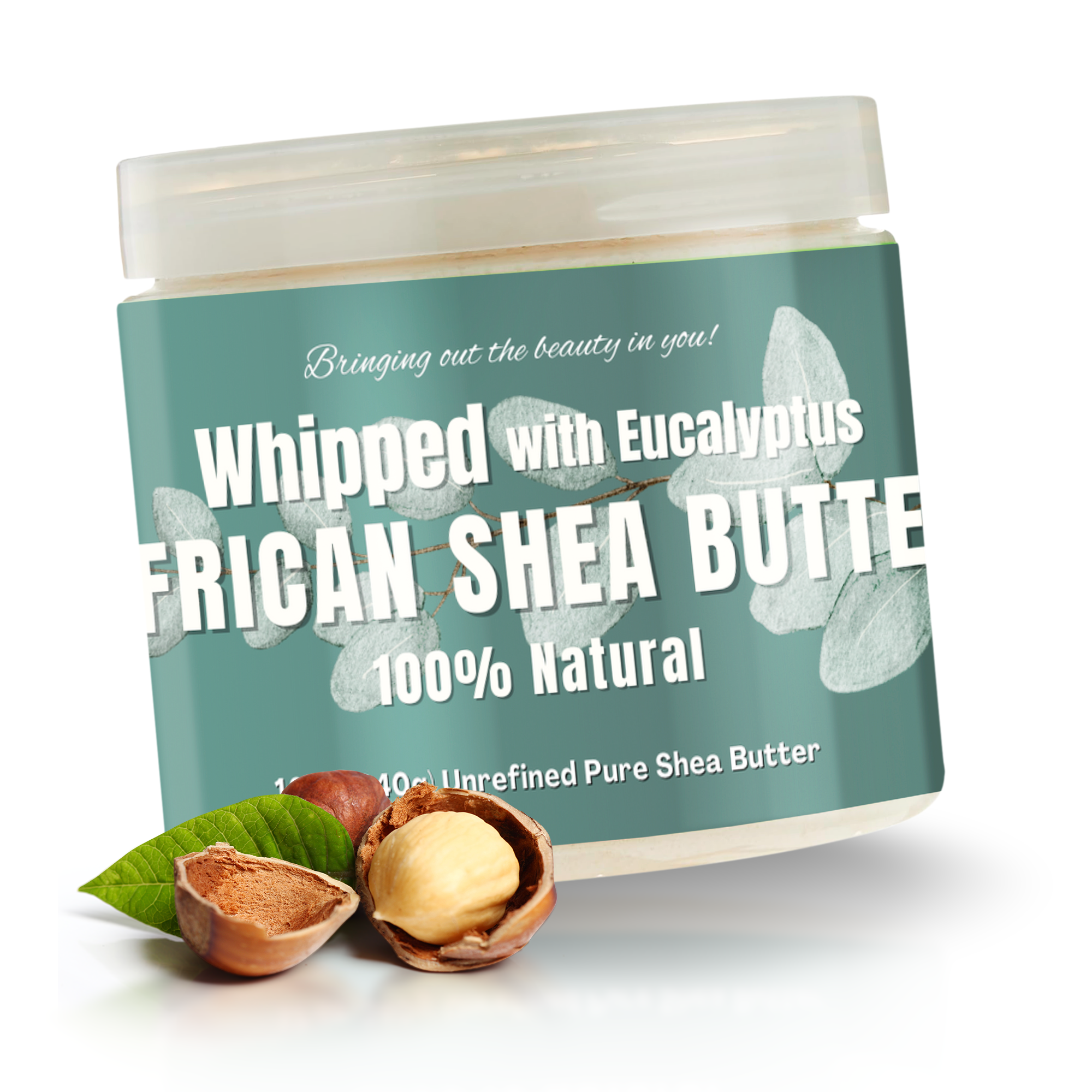 Whipped African Ivory Shea Butter, Eucalyptus - 12oz