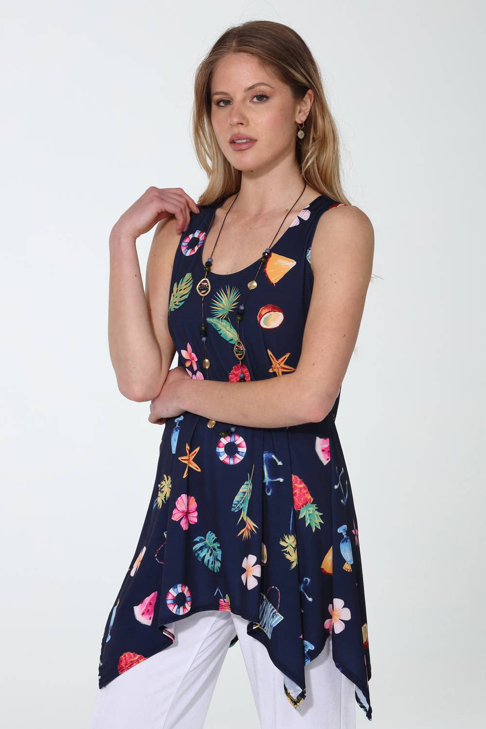 HIT Shark Bite Hem Tank-2057HT-TRD1-D019