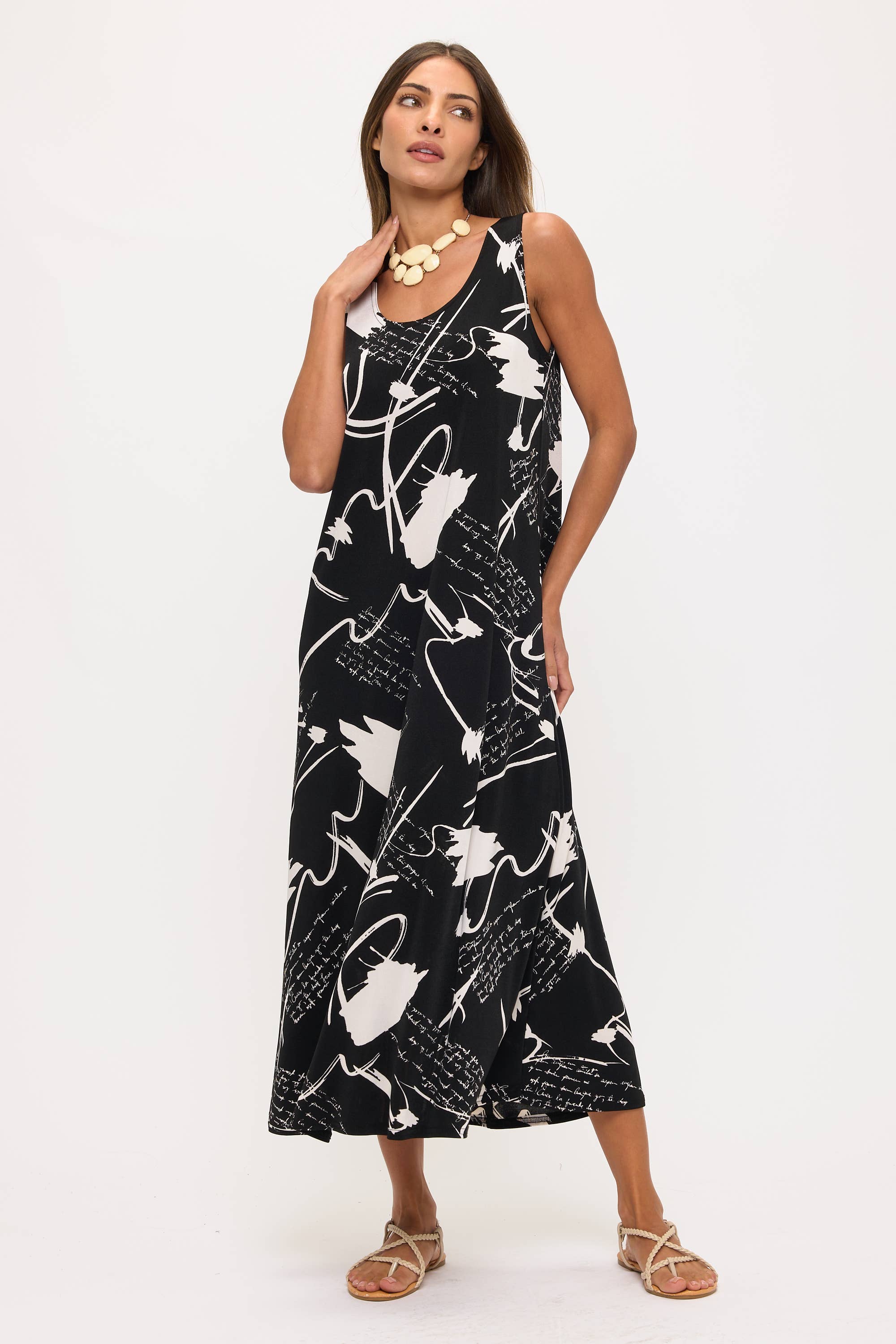 Print BNS Tank Long Dress-7000BN-TRP1-W494
