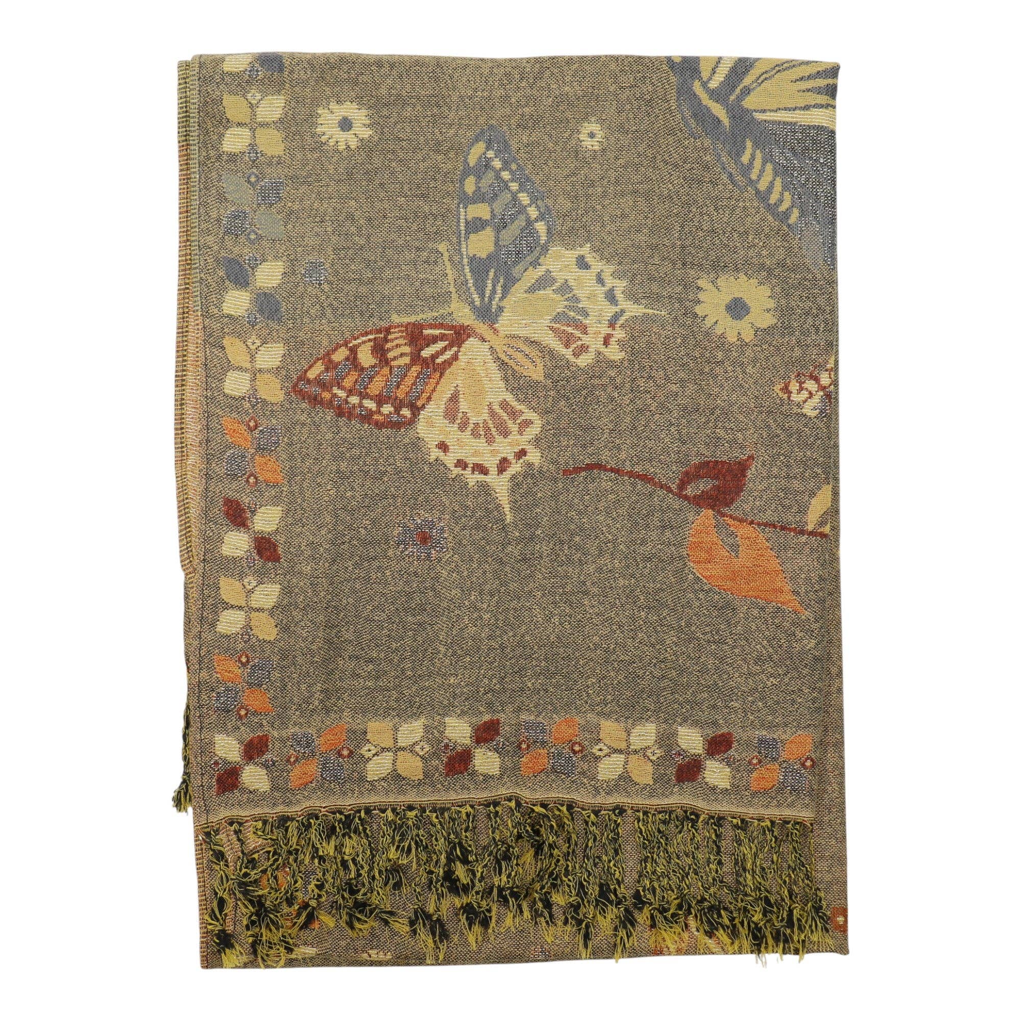 Metallic Pashmina Butterfly SCF4815-12. (12PC)