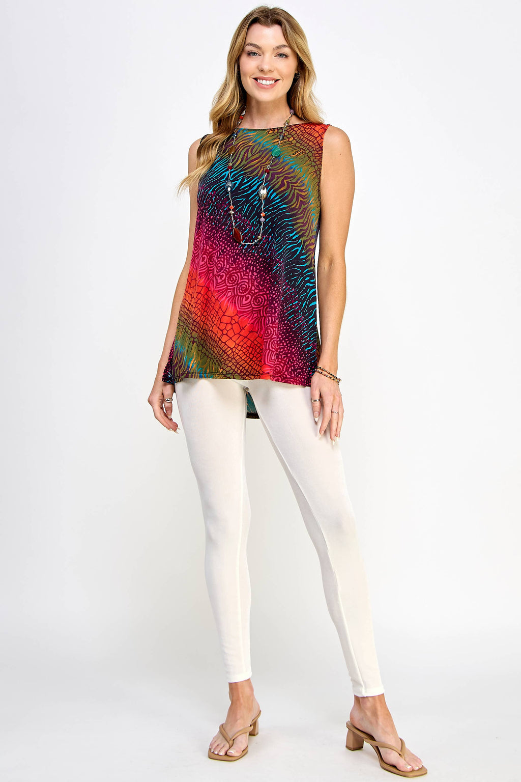Print Boat Neckline Top-2063HT-TRP1-W182