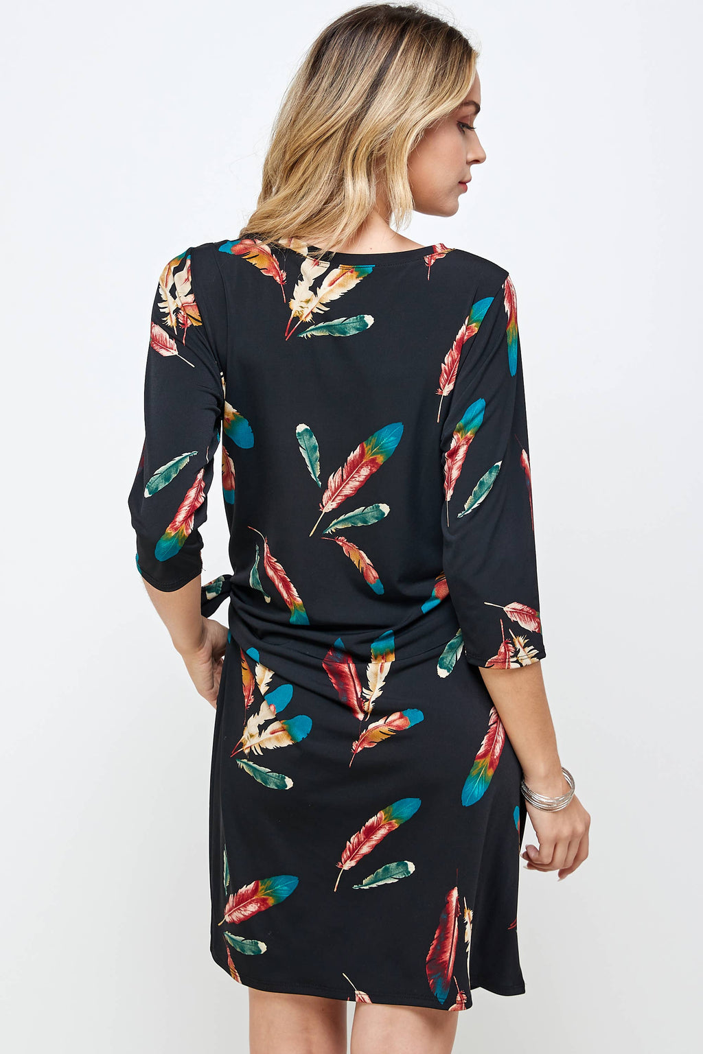 HIT Round-NK Side Tie Dress-7071HT-QRP1-W235