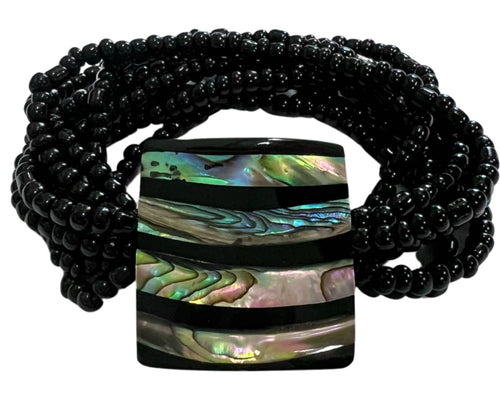 Abalone Shell Striped Earrings