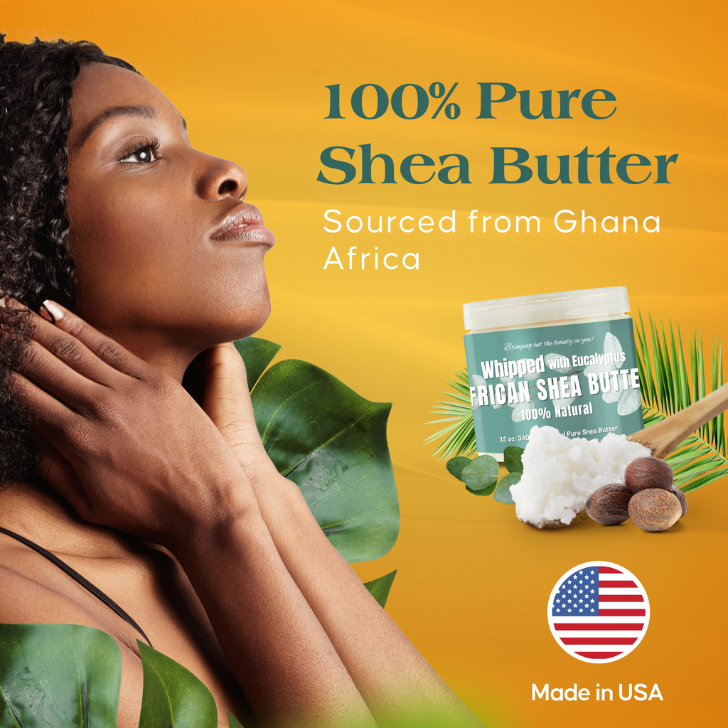 Whipped African Ivory Shea Butter, Eucalyptus - 12oz