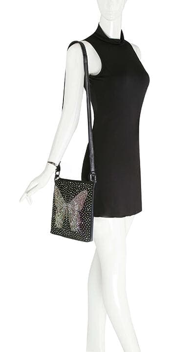 Rhinestone Butterfly Crossbody Sling