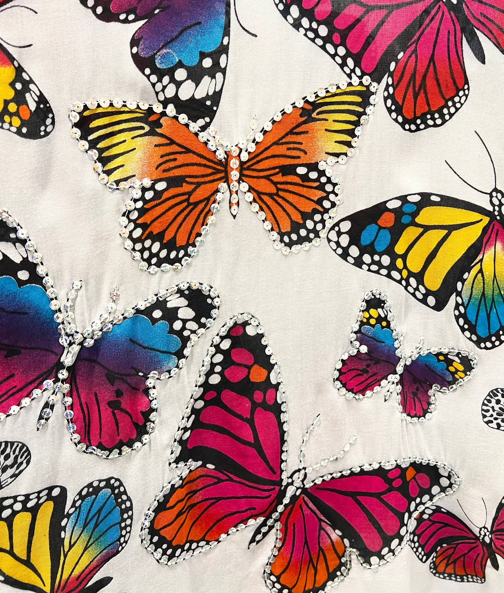 Sequined Butterfly Summer Top/Cover Up