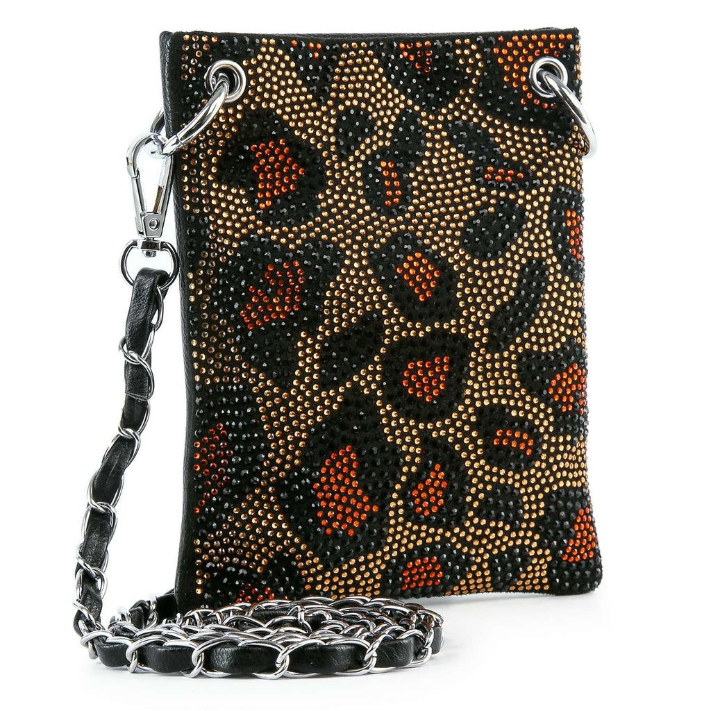 Leopard Print Petite Sparkling Crossbody Sling