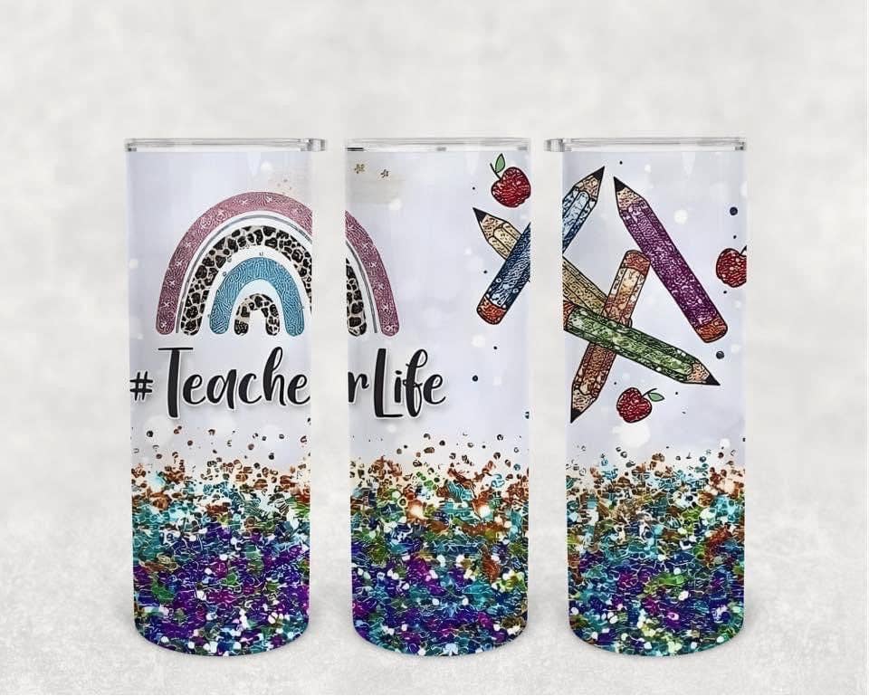 Teacher Life Rainbow Tumbler