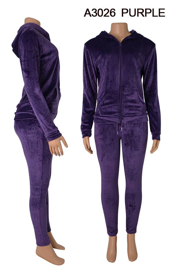 A3026 VELVET JACKET AND PANTS SET MIXED SIZES 12SET